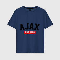 Футболка оверсайз женская FC Ajax Est. 1900, цвет: тёмно-синий