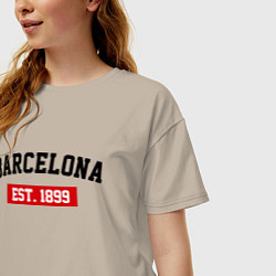 Футболка оверсайз женская FC Barcelona Est. 1899, цвет: миндальный — фото 2