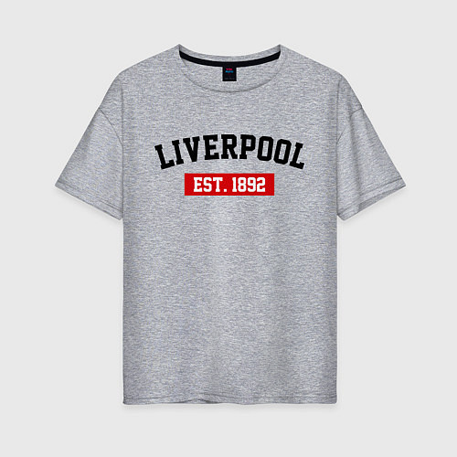 Женская футболка оверсайз FC Liverpool Est. 1892 / Меланж – фото 1