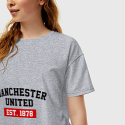 Футболка оверсайз женская FC Manchester United Est. 1878, цвет: меланж — фото 2