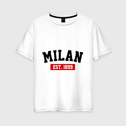 Футболка оверсайз женская FC Milan Est. 1899, цвет: белый