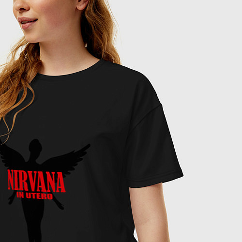 Женская футболка оверсайз Nirvana: In Utero / Черный – фото 3