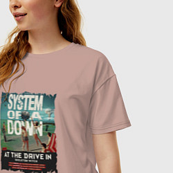 Футболка оверсайз женская System of a Down, цвет: пыльно-розовый — фото 2
