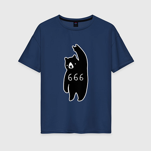 Женская футболка оверсайз Bad Bear: 666 Rock / Тёмно-синий – фото 1
