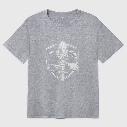 Женская футболка оверсайз Темный рыцарь / Меланж – фото 1