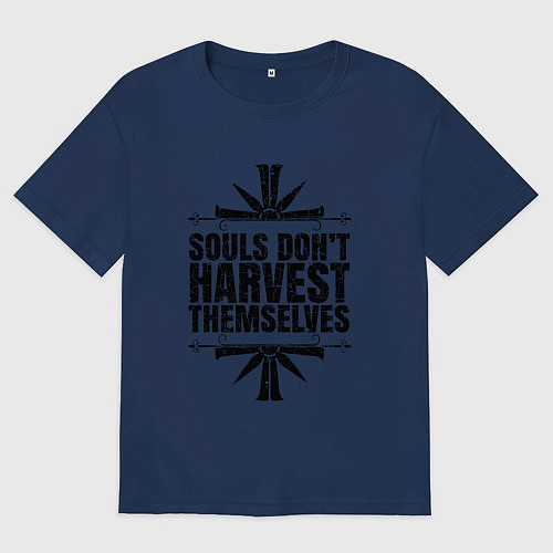 Женская футболка оверсайз Harvest Themselves / Тёмно-синий – фото 1