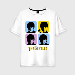 Футболка оверсайз женская The Beatles: pop-art, цвет: белый