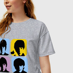 Футболка оверсайз женская The Beatles: pop-art, цвет: меланж — фото 2