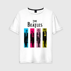 Футболка оверсайз женская Walking Beatles, цвет: белый