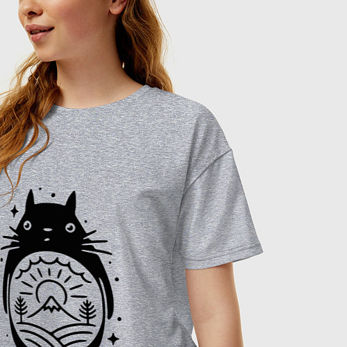 Женская футболка оверсайз Мой сосед Тоторо / Меланж – фото 3