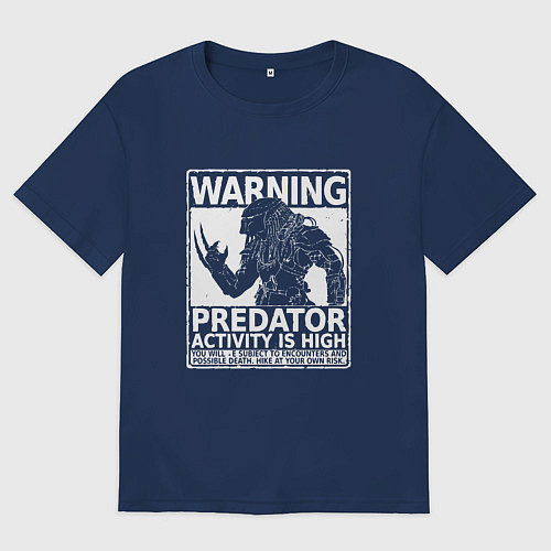 Женская футболка оверсайз Predator Activity is High / Тёмно-синий – фото 1