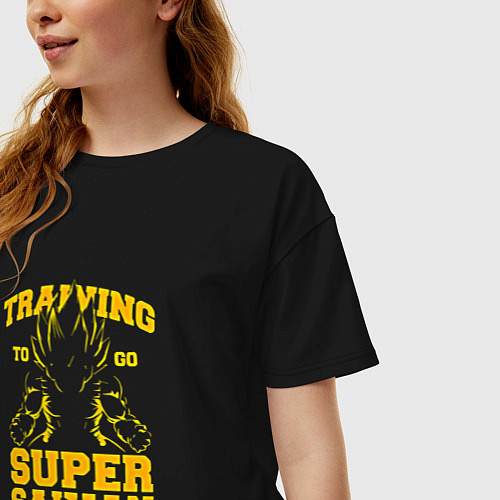 Женская футболка оверсайз Super Saiyan Training / Черный – фото 3