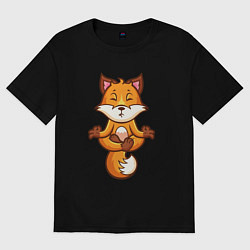 Женская футболка оверсайз Лисиная йога