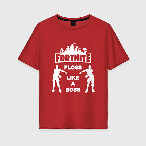 Женская футболка оверсайз Fortnite Floss / Красный – фото 1