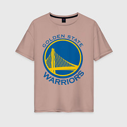 Футболка оверсайз женская Golden state Warriors, цвет: пыльно-розовый