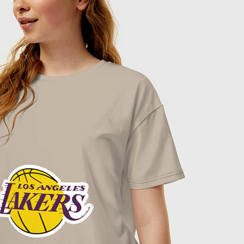 Женская футболка оверсайз LA Lakers / Миндальный – фото 3