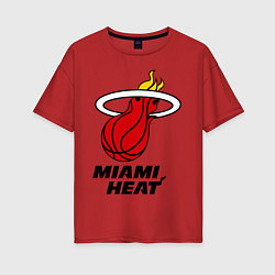 Футболка оверсайз женская Miami Heat-logo, цвет: красный