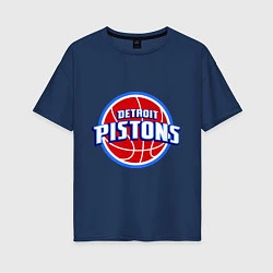 Женская футболка оверсайз Detroit Pistons - logo