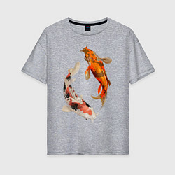 Футболка оверсайз женская Инь-Ян, цвет: меланж