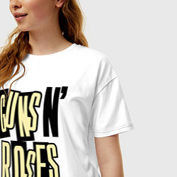 Футболка оверсайз женская Guns n Roses: cream, цвет: белый — фото 2