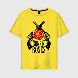 Футболка оверсайз женская Guns n Roses: guns, цвет: желтый