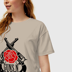 Футболка оверсайз женская Guns n Roses: guns, цвет: миндальный — фото 2