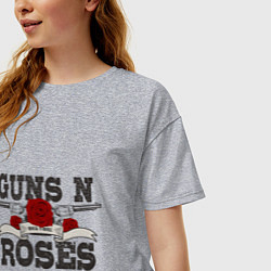 Футболка оверсайз женская Guns n Roses: rock'n'roll, цвет: меланж — фото 2
