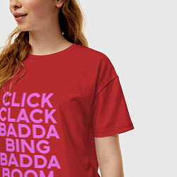 Футболка оверсайз женская Click Clack Black Pink, цвет: красный — фото 2