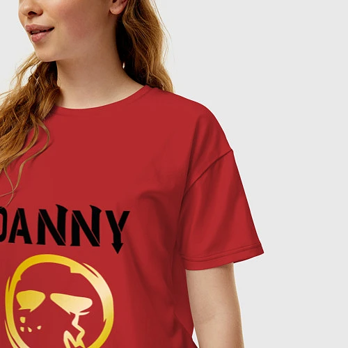 Женская футболка оверсайз HU: Danny / Красный – фото 3