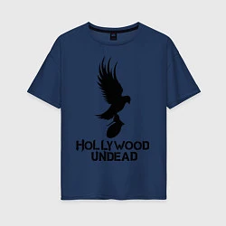 Футболка оверсайз женская Hollywood Undead, цвет: тёмно-синий
