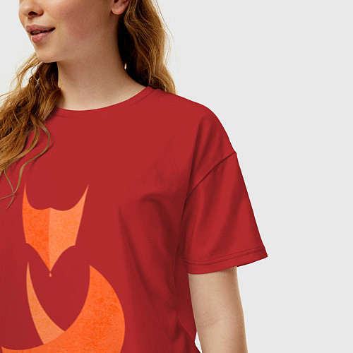 Женская футболка оверсайз Minimal Fox / Красный – фото 3