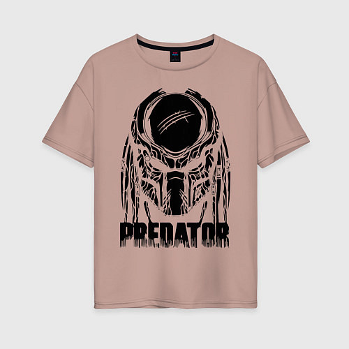 Женская футболка оверсайз Predator Mask / Пыльно-розовый – фото 1