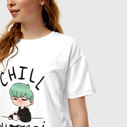 Футболка оверсайз женская Chill Yoongi, цвет: белый — фото 2