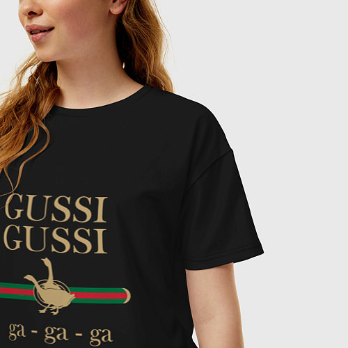 Женская футболка оверсайз GUSSI Ga-Style / Черный – фото 3