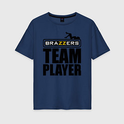 Футболка оверсайз женская Brazzers Team Player, цвет: тёмно-синий