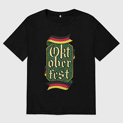 Футболка оверсайз женская Oktoberfest Germany, цвет: черный