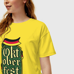 Футболка оверсайз женская Oktoberfest Germany, цвет: желтый — фото 2