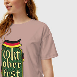 Футболка оверсайз женская Oktoberfest Germany, цвет: пыльно-розовый — фото 2