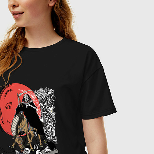 Женская футболка оверсайз Темный всадник / Черный – фото 3