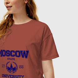 Футболка оверсайз женская MGU Moscow University, цвет: кирпичный — фото 2