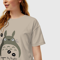 Футболка оверсайз женская My Neighbor Totoro, цвет: миндальный — фото 2