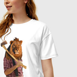 Футболка оверсайз женская Lion lumberjack, цвет: белый — фото 2