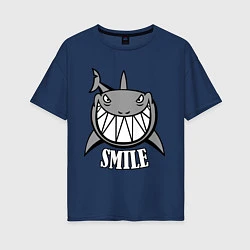 Женская футболка оверсайз Shark Smile