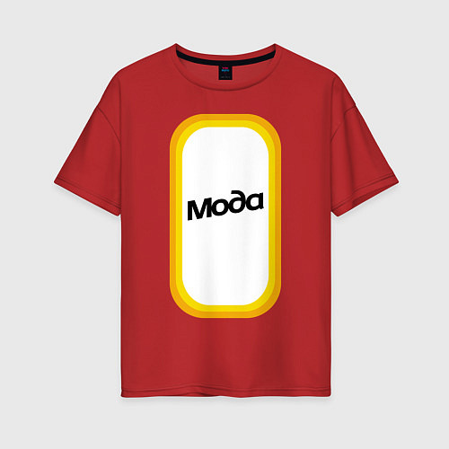 Женская футболка оверсайз МОДА / Красный – фото 1
