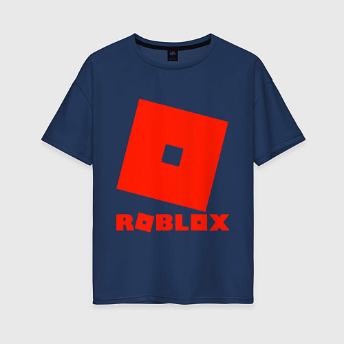 Женская футболка оверсайз Roblox Logo / Тёмно-синий – фото 1