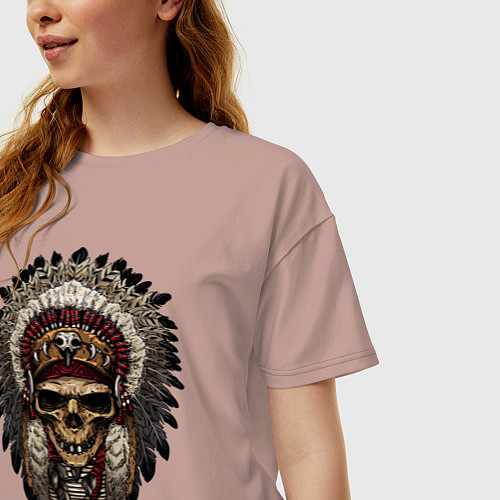Женская футболка оверсайз Индеец / Пыльно-розовый – фото 3