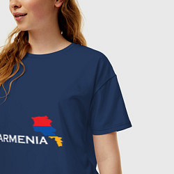 Футболка оверсайз женская Армения, цвет: тёмно-синий — фото 2