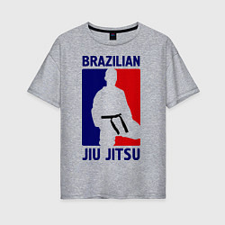 Футболка оверсайз женская Brazilian Jiu jitsu, цвет: меланж