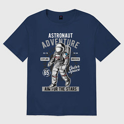 Футболка оверсайз женская Astronaut Adventure, цвет: тёмно-синий