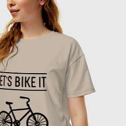 Футболка оверсайз женская Lets bike it, цвет: миндальный — фото 2